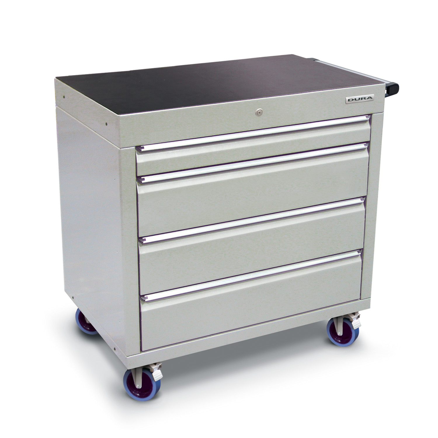 900 series cabinet with 4 drawers (1 medium, 3 large) and castors