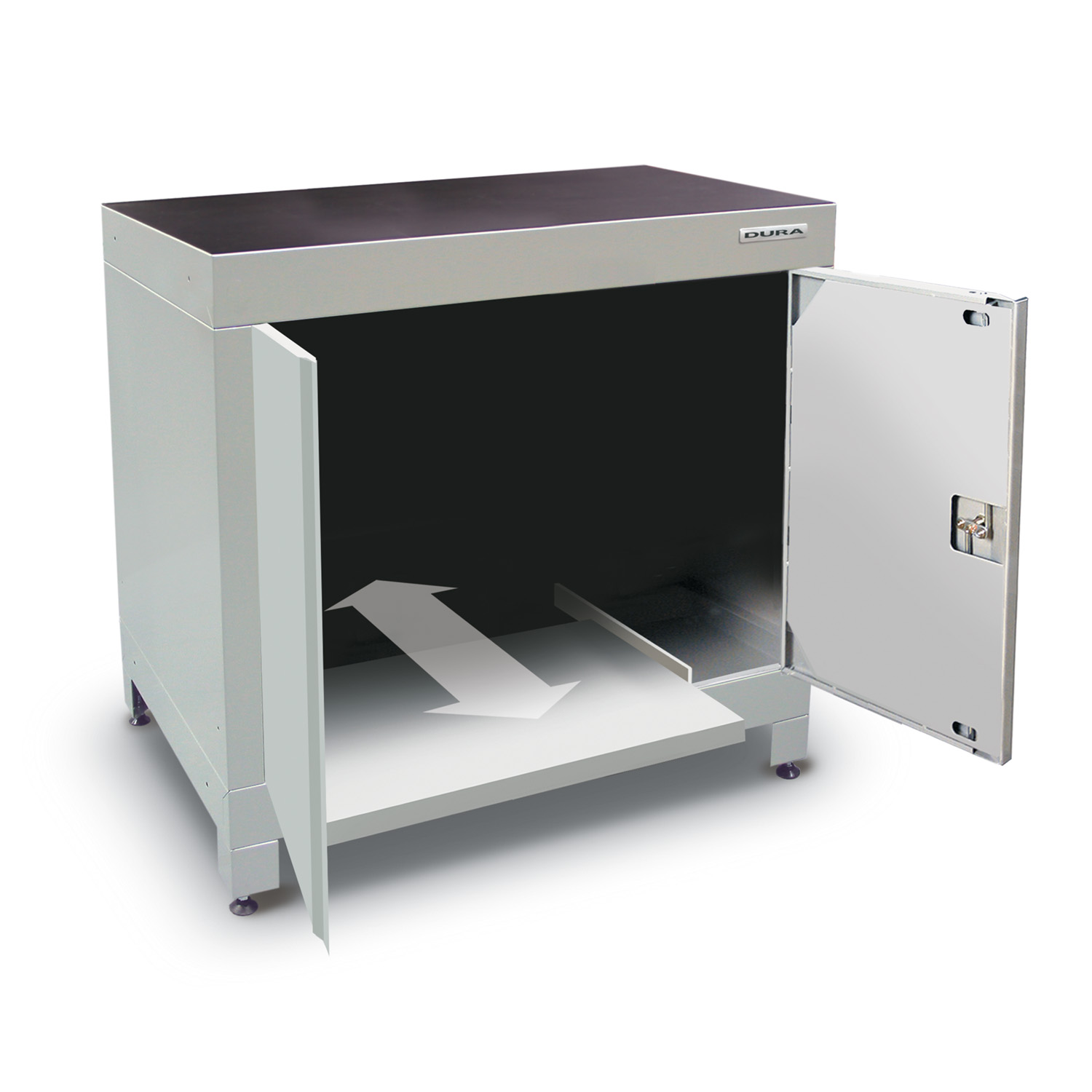 900mm computer cabinet (with doors, sliding shelf and feet)