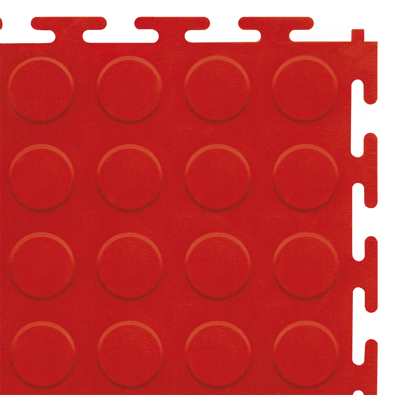Heavy-duty floor tile (red/studded)